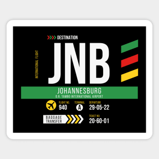 Vintage Johannesburg South Africa JNB Airport Code Travel Day Retro Air Travel Magnet